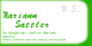 mariann sattler business card